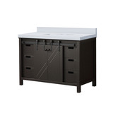 Lexora Marsyas 48 inch W Brown Bath Vanity Cabinet and Cultured Marble Countertop