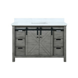 Lexora Marsyas 48 inch W Ash Grey Bath Vanity Cabinet and Cultured Marble Countertop