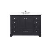 Lexora Dukes 48 in. W Espresso Vanity Cabinet, Cultured Marble Top, and Faucet Set