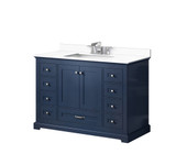 Lexora LVD48SE301 Dukes 48 in. W Navy Blue Vanity Cabinet, Cultured Marble Top, and Faucet Set