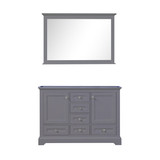 Lexora LD342248DB00M46 Dukes 48 in. W Dark Grey Double Sink Vanity Cabinet and 46 in. Mirror