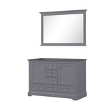 Lexora Dukes 48 in. W Dark Grey Double Sink Vanity Cabinet and 46 in. Mirror