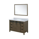 Lexora LVM48SK310 Marsyas 48 inch W Rustic Brown Bath Vanity Cabinet, Cultured Marble Countertop and 44 in Mirror