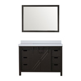 Lexora Marsyas 48 inch W Brown Bath Vanity Cabinet, Cultured Marble Countertop and 44 in Mirror