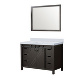 Lexora LVM48SC310 Marsyas 48 inch W Brown Bath Vanity Cabinet, Cultured Marble Countertop and 44 in Mirror