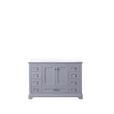 Lexora Dukes 48 in. W Dark Grey Vanity Cabinet and Cultured Marble Top