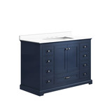 Lexora Dukes 48 in. W Navy Blue Vanity Cabinet and Cultured Marble Top