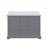 Lexora Dukes 48 in. W Dark Grey Double Sink Vanity Cabinet and Cultured Marble Top