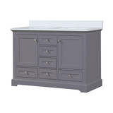 Lexora Dukes 48 in. W Dark Grey Double Sink Vanity Cabinet and Cultured Marble Top