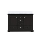 Lexora LD342248DGWQ000 Dukes 48 in. W Espresso Double Sink Vanity Cabinet and White Quartz Top