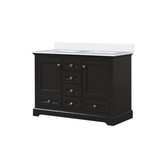 Lexora Dukes 48 in. W Espresso Double Sink Vanity Cabinet and Cultured Marble Top