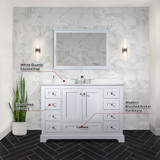 Lexora  LD342248DAWQ000 Dukes 48 in. W x 22 in. D White Double Bath Vanity and White Quartz Top