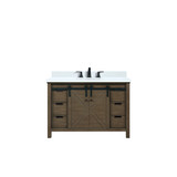 Lexora LVM48SK301 Marsyas 48 inch W Rustic Brown Bath Vanity Cabinet, Cultured Marble Countertop and Faucet Set