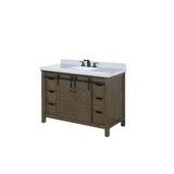 Lexora Marsyas 48 inch W Rustic Brown Bath Vanity Cabinet, Cultured Marble Countertop and Faucet Set