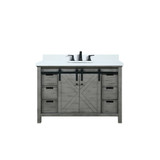 Lexora Marsyas 48 inch W Ash Grey Bath Vanity Cabinet, Cultured Marble Countertop and Faucet Set