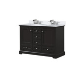 Lexora  LVD48DG301 Dukes 48 in. W x 22 in. D Espresso Double Bath Vanity, Cultured Marble Top, and Faucet Set