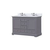 Lexora  LVD48DB301 Dukes 48 in. W x 22 in. D Dark Grey Double Bath Vanity, Cultured Marble Top, and Faucet Set