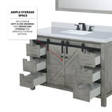 Lexora  LVM48SH311 Marsyas 48 in W x 22 in D Ash Grey Bath Vanity, Cultured Marble Countertop, Faucet Set and 44 in Mirror