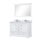 Lexora  LD342248DAWQM46F Dukes 48 in. W x 22 in. D White Double Bath Vanity, White Quartz Top, Faucet Set, 46 in. Mirror