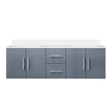 Lexora LVG60DB200 Geneva 60 in. W Dark Grey Wall Mount Double Sink Vanity Cabinet and White Quartz Top