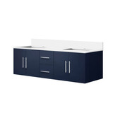 Lexora Geneva 60 in. W Navy Blue Wall Mount Double Sink Vanity Cabinet and Cultured Marble Top