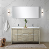 Lexora  LVLF60DRA301 Lafarre 60 in W x 20 in D Rustic Acacia Double Bath Vanity, Cultured Marble Top and Chrome Faucet Set