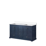 Lexora Dukes 60 in. W Navy Blue Double Sink Vanity Cabinet and Cultured Marble Top