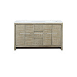 Lexora LVLF60DRA300 Lafarre 60 inch W x 20 in D Rustic Acacia Double Sink Vanity Cabinet and Cultured Marble Top
