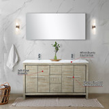 Lexora  LLF60DKSOD000FGM Lafarre 60 in W x 20 in D Rustic Acacia Double Bath Vanity, White Quartz Top and Gun Metal Faucet Set