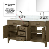 Lexora  LVL60DR101 Laurel 60 in W x 22 in D Grey Oak Double Bath Vanity, Carrara Marble Top, and Faucet Set