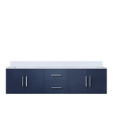 Lexora Geneva 72 in. W Navy Blue Wall Mount Double Sink Vanity Cabinet and Cultured Marble Top