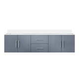 Lexora Geneva 72 in. W Dark Grey Wall Mount Double Sink Vanity Cabinet and Cultured Marble Top