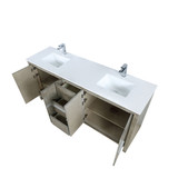 Lexora  LVLF72DRA301 Lafarre 72 in W x 20 in D Rustic Acacia Double Bath Vanity, Cultured Marble Top and Chrome Faucet Set