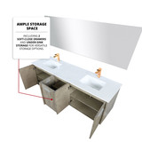 Lexora  LVFB72DK204 Fairbanks 72 in W x 20 in D Rustic Acacia Double Bath Vanity, White Quartz Top and Rose Gold Faucet Set