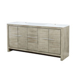 Lexora Lafarre 72 inch W x 20 in D Rustic Acacia Double Sink Vanity Cabinet and Cultured Marble Top