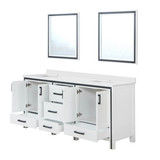 Lexora Ziva 72 inch W White Double Sink Vanity Cabinet, White Quartz Top and 30 in Mirrors