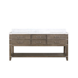 Lexora Norwalk 72 inch W Grey Oak Double Sink Vanity Cabinet and Carrara Marble Top
