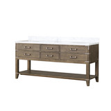 Lexora Norwalk 72 inch W Grey Oak Double Sink Vanity Cabinet and Carrara Marble Top