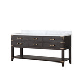 Lexora Norwalk 72 inch W Brown Oak Double Sink Vanity Cabinet and Carrara Marble Top