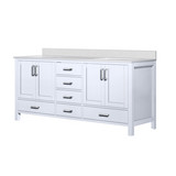 Lexora LVJ72DA300 Jacques 72 in. W White Bath Vanity Cabinet and Cultured Marble Top