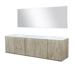 Lexora  LVFB80DK210 Fairbanks 80 in W x 20 in D Rustic Acacia Double Bath Vanity, White Quartz Top and 70 in Mirror