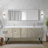 Lexora  LLC80DKSOS000 Lancy 80 in W x 20 in D Rustic Acacia Double Bath Vanity and White Quartz Top