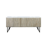 Lexora LLC80DKSOS000 Lancy 80 inch W x 20 in D Rustic Acacia Double Sink Vanity Cabinet and White Quartz Top
