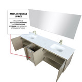 Lexora  LVFB80DK202 Fairbanks 80 in W x 20 in D Rustic Acacia Double Bath Vanity, White Quartz Top and Brushed Nickel Faucet Set