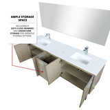 Lexora  LVLY80DRA303 Lancy 80 in W x 20 in D Rustic Acacia Double Bath Vanity, Cultured Marble Top and Gun Metal Faucet Set