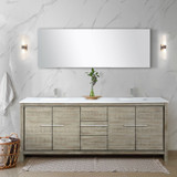 Lexora  LVLF80DRA300 Lafarre 80 in W x 20 in D Rustic Acacia Double Bath Vanity and Cultured Marble Top