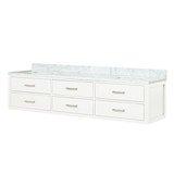 Lexora Castor 80 inch W White Double Sink Wall Hung Vanity Cabinet and Carrara Marble Top