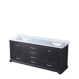 Lexora Dukes 80 in. W Espresso Double Sink Vanity Cabinet and Cultured Marble Top