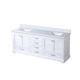 Lexora LVD80DA300 Dukes 80 in. W White Double Sink Vanity Cabinet and Cultured Marble Top