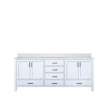Lexora Jacques 80 in. W White Bath Vanity Cabinet and Cultured Marble Top